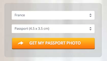 フランスのパスポート用写真サイズ