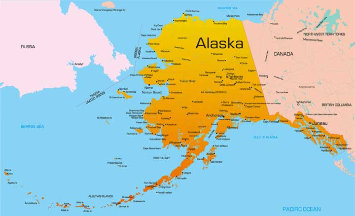 アラスカの地図